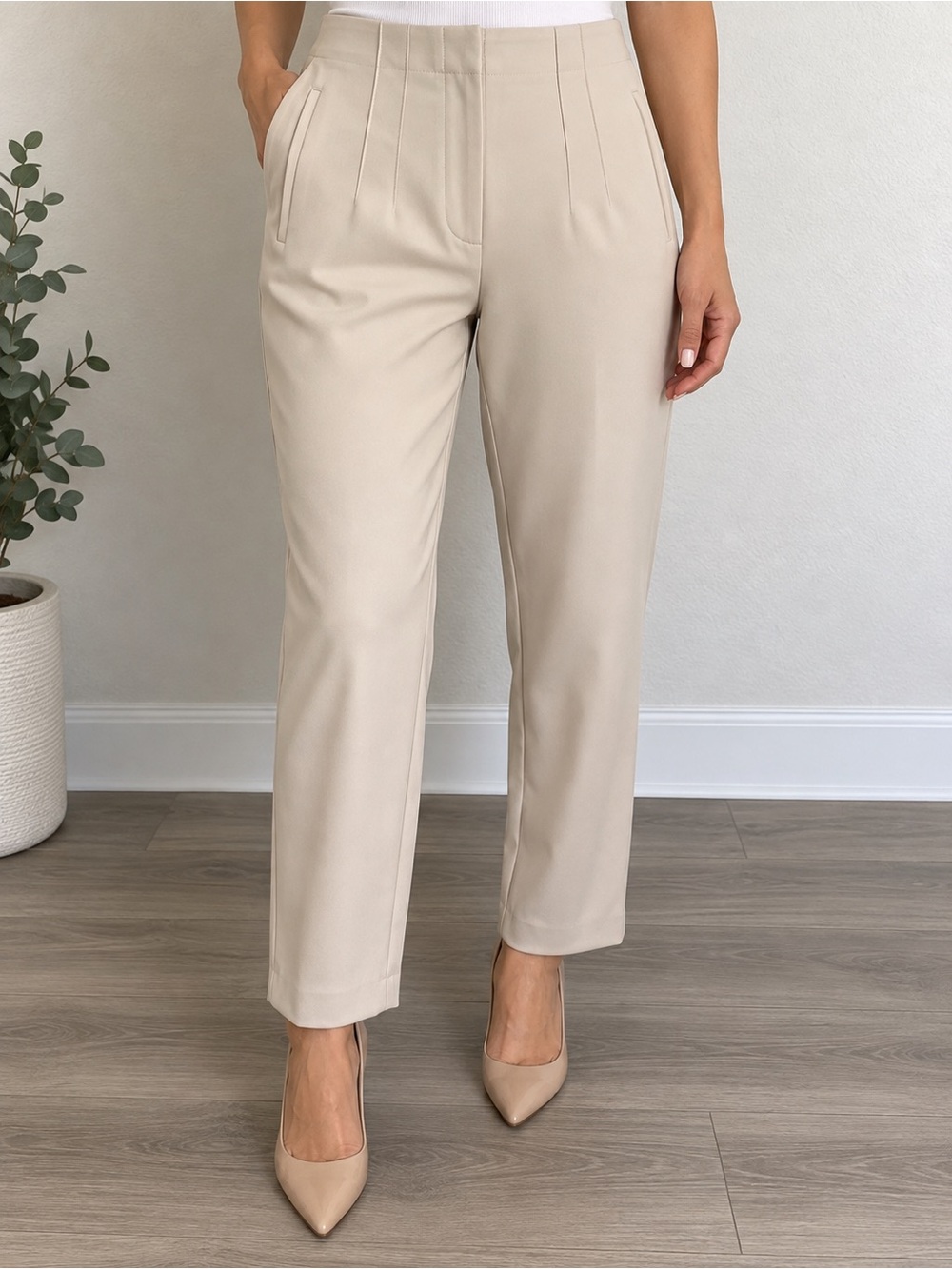 TRUTH by Republic Ivory Tailored Straight Leg Pants Size 6